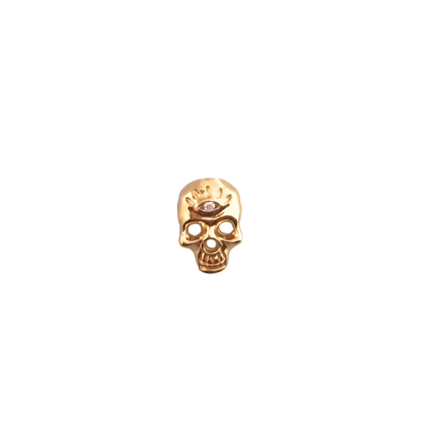 Porter Lyons Third Eye Skull Rose Gold Earring | Single