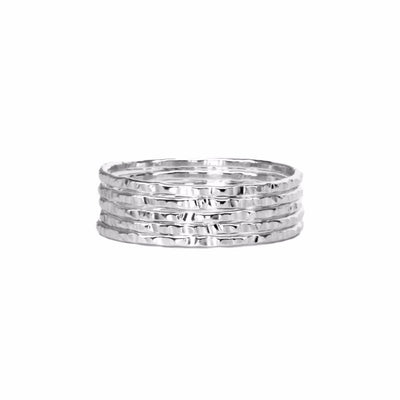 Sterling Silver Thin Hammered Stacking Ring