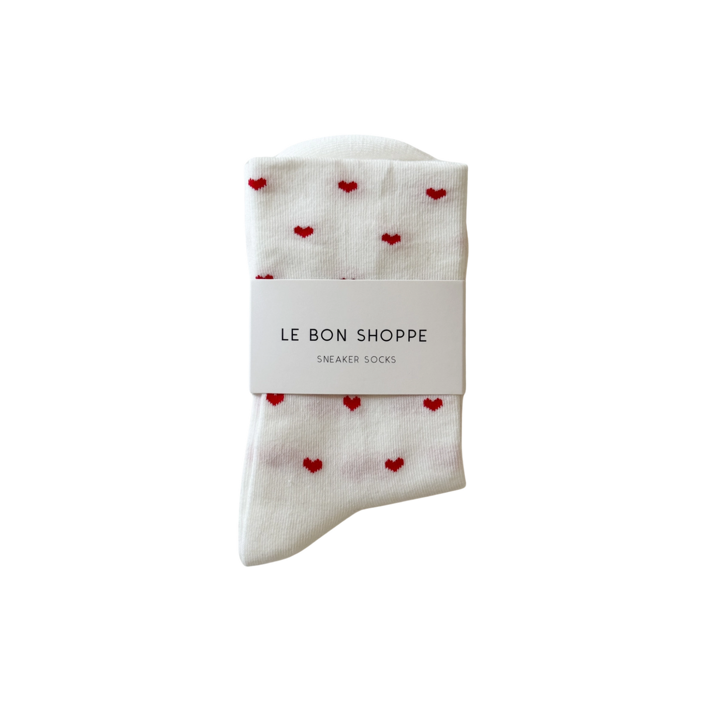 Sneaker Socks – Heart - White/Red by Le Bon Shoppe