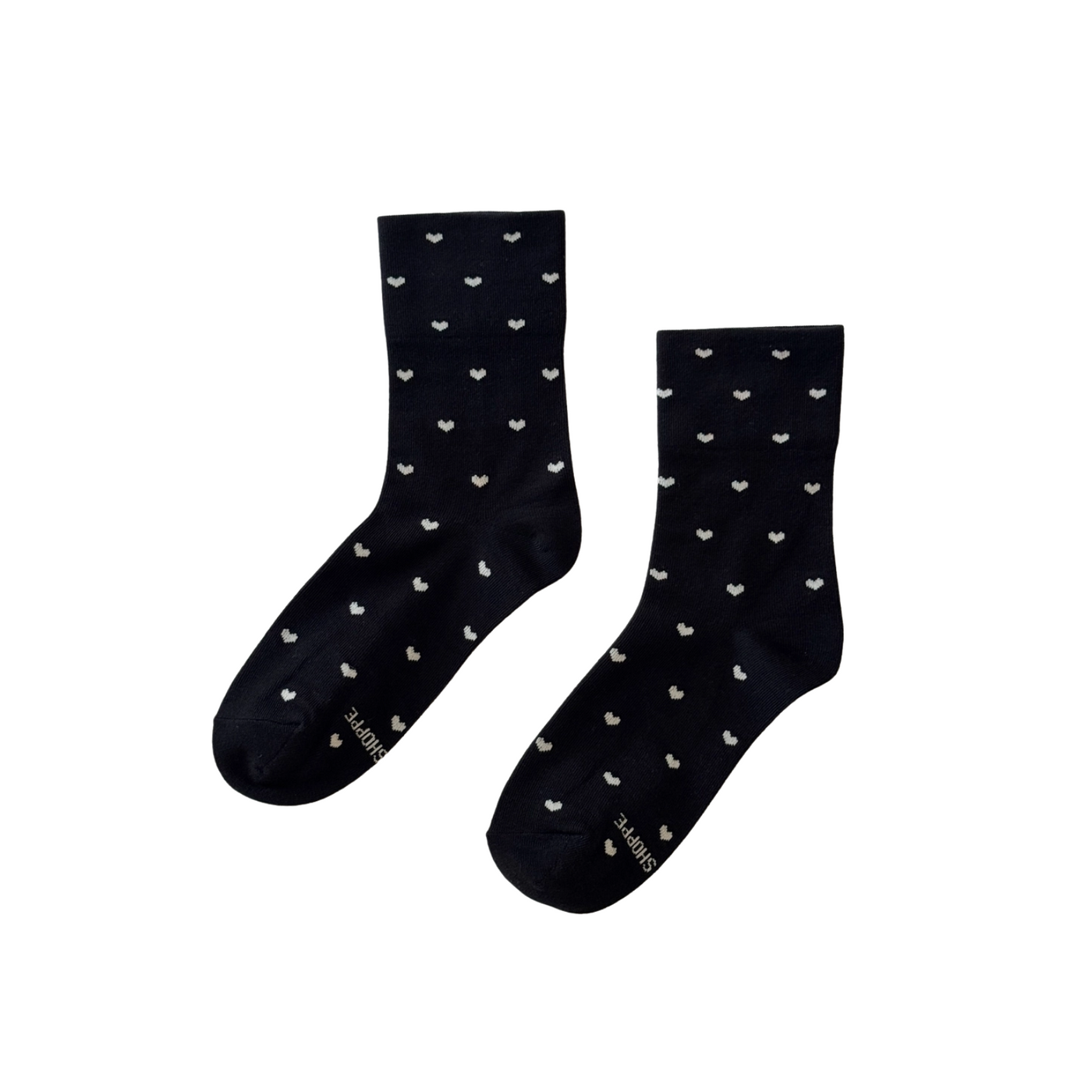 Sneaker Socks – Heart - Black/White by Le Bon Shoppe
