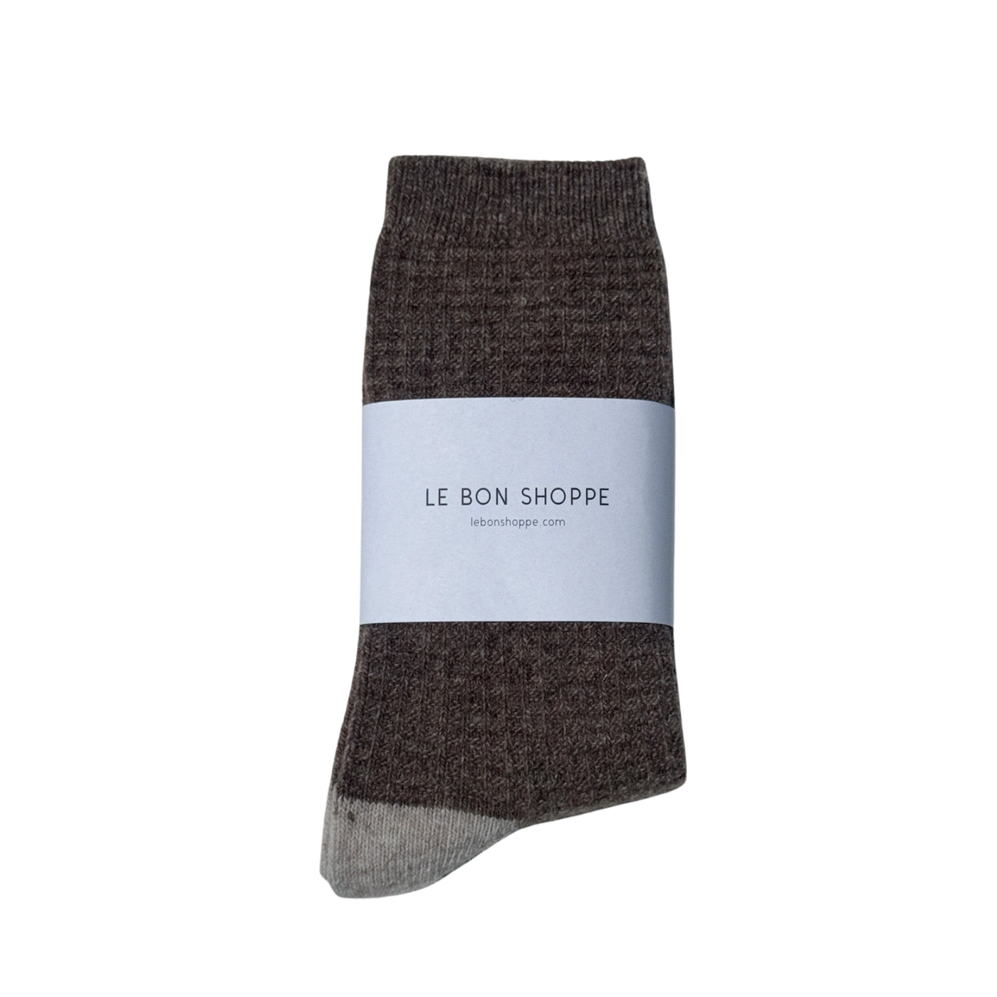 Wool Waffled Socks - Brown