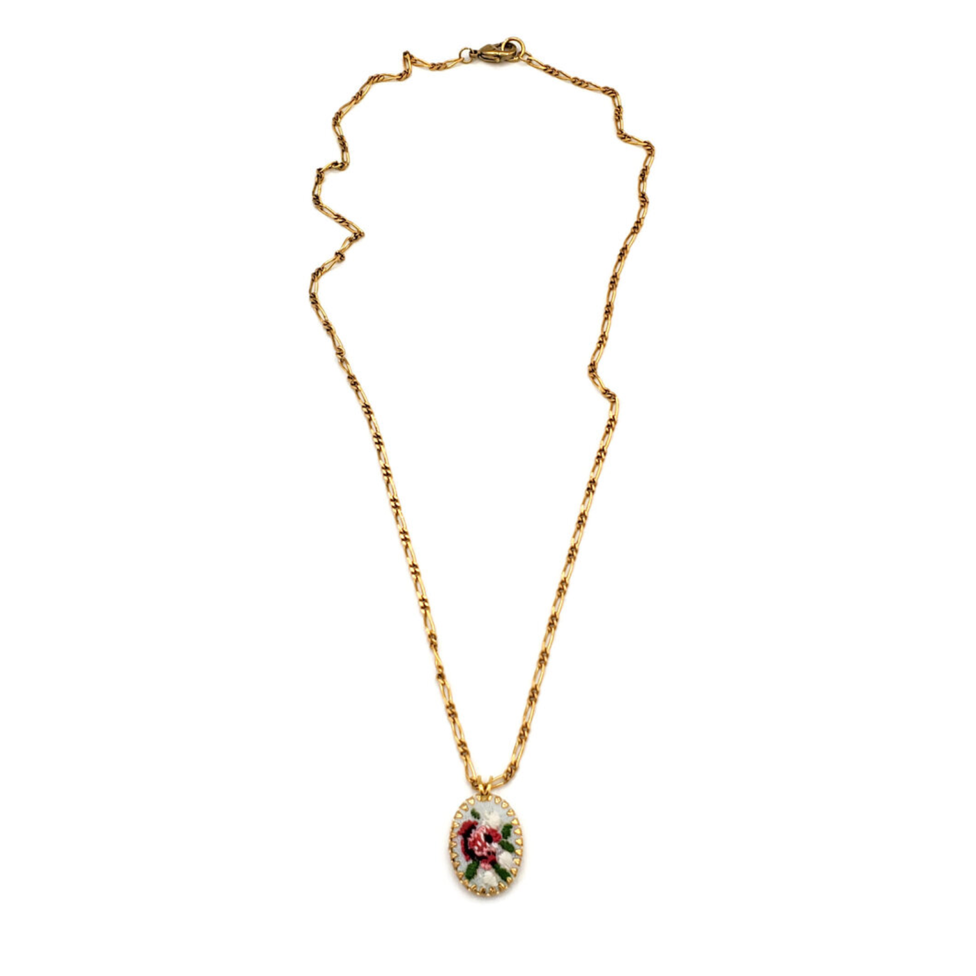 Rose Garden Embroidered Necklace