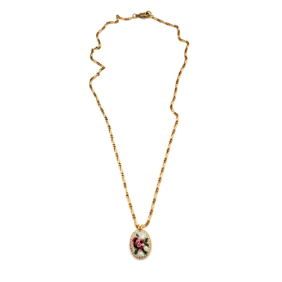 Rose Garden Embroidered Necklace