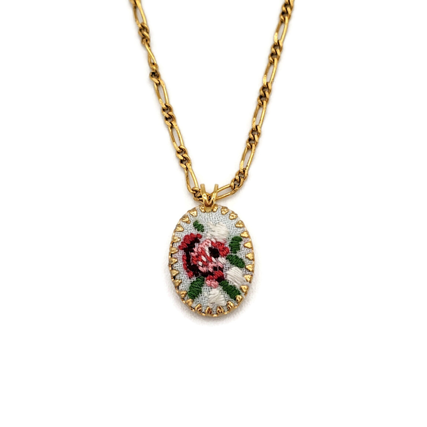 Rose Garden Embroidered Necklace
