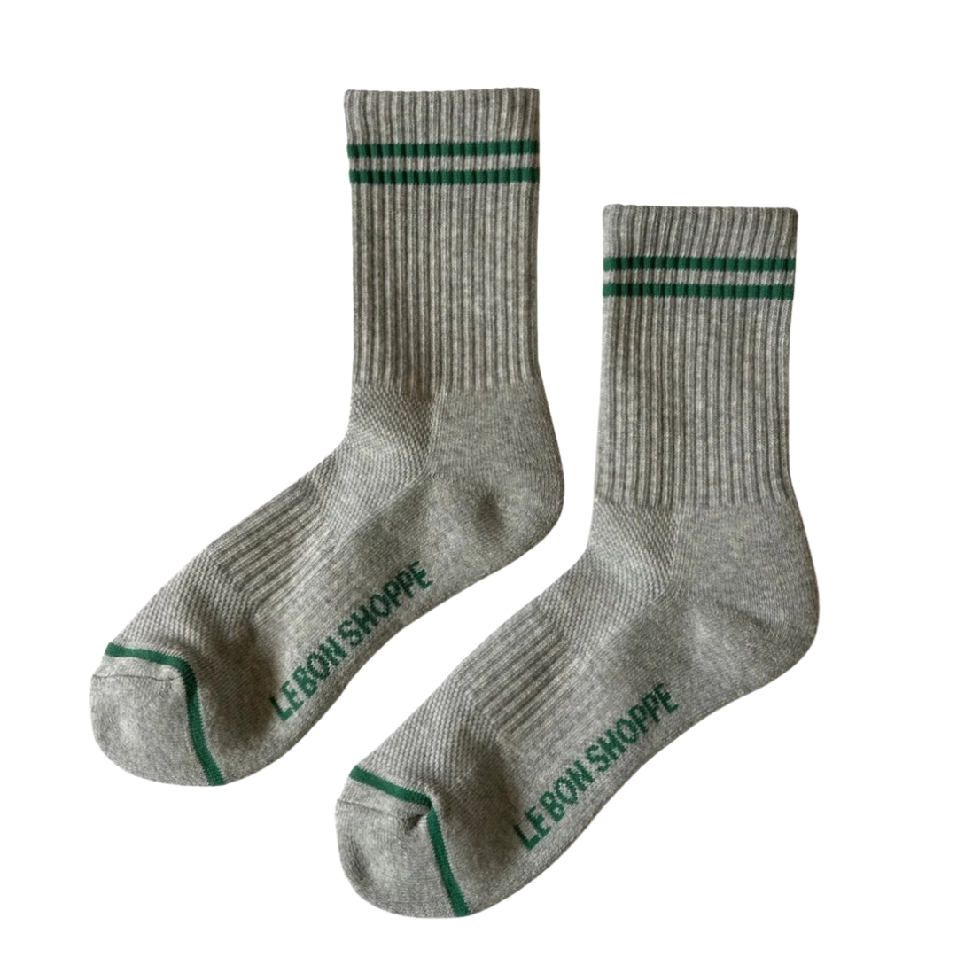 Boyfriend Socks - Light Grey