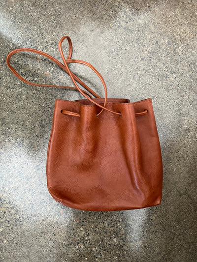 Brown Leather Pouch Bag