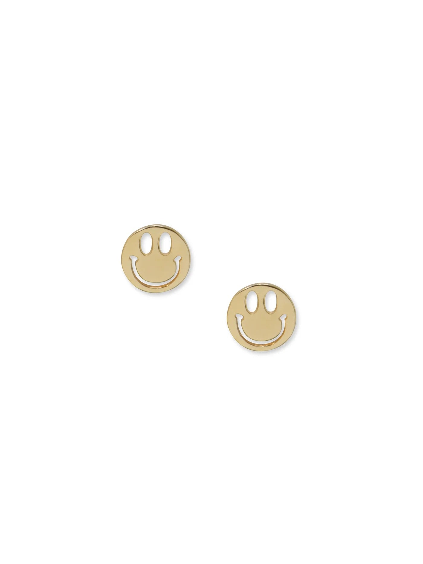 Jac+Jo Icon Gold Happy Face Studs - Single