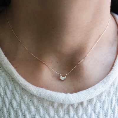 Crescent Moon Pave Diamond Necklace