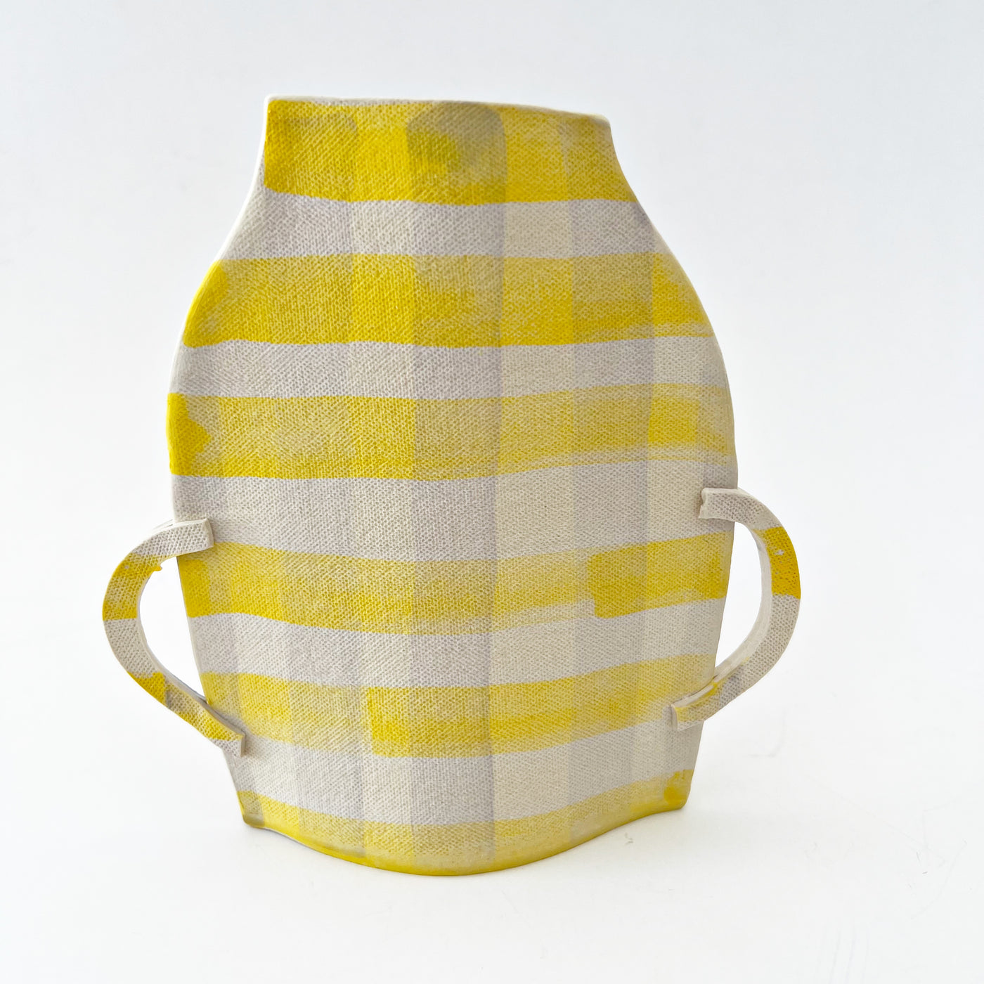 Yellow Plaid Vase