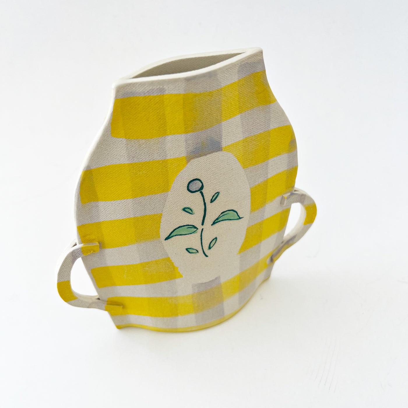 Yellow Plaid Vase