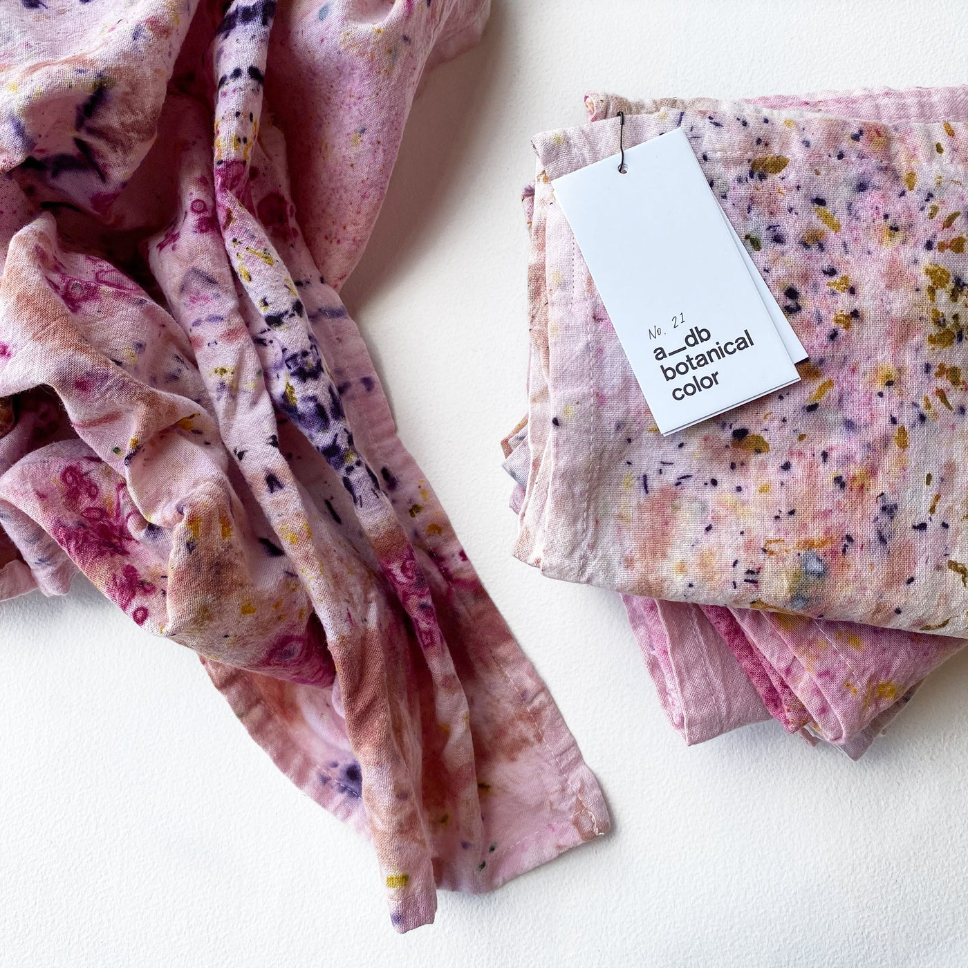 Abstract Multicolor Botanically Dyed Floursack Tea Towel