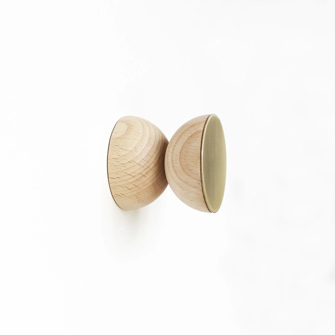 Geometric Wood & Brass Wall Hook