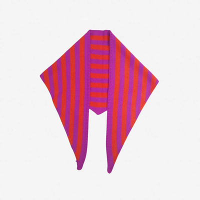 Simple Stripe Triangle Scarf -   Poppy Magenta
