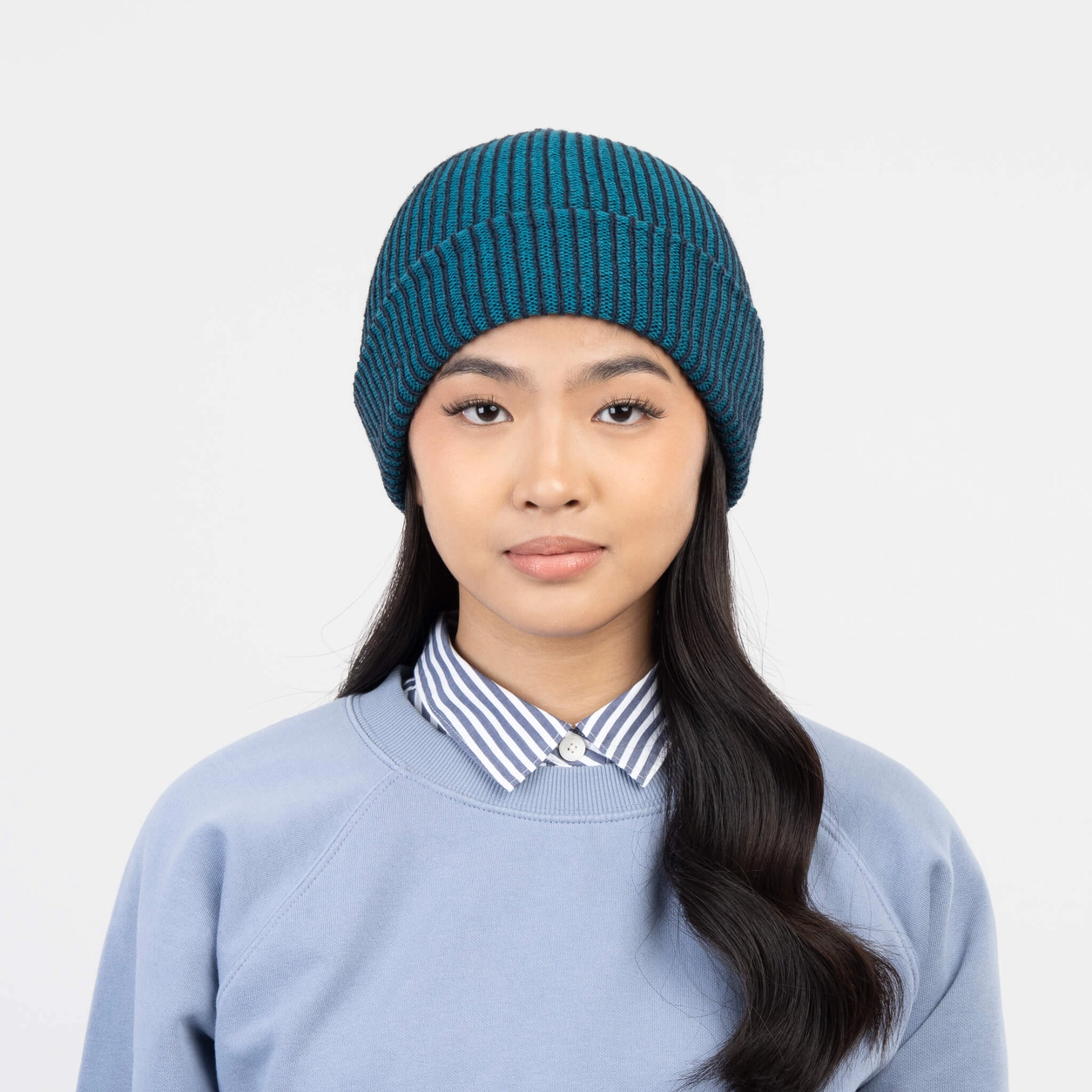 Verloop Simple Rib Knit Beanie -  Navy Teal