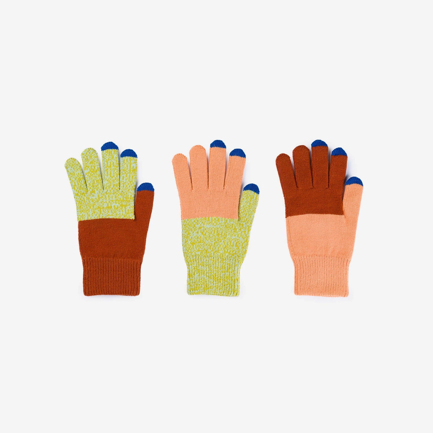 Pair and Spare Knit Touchscreen Gloves - Peach Rust