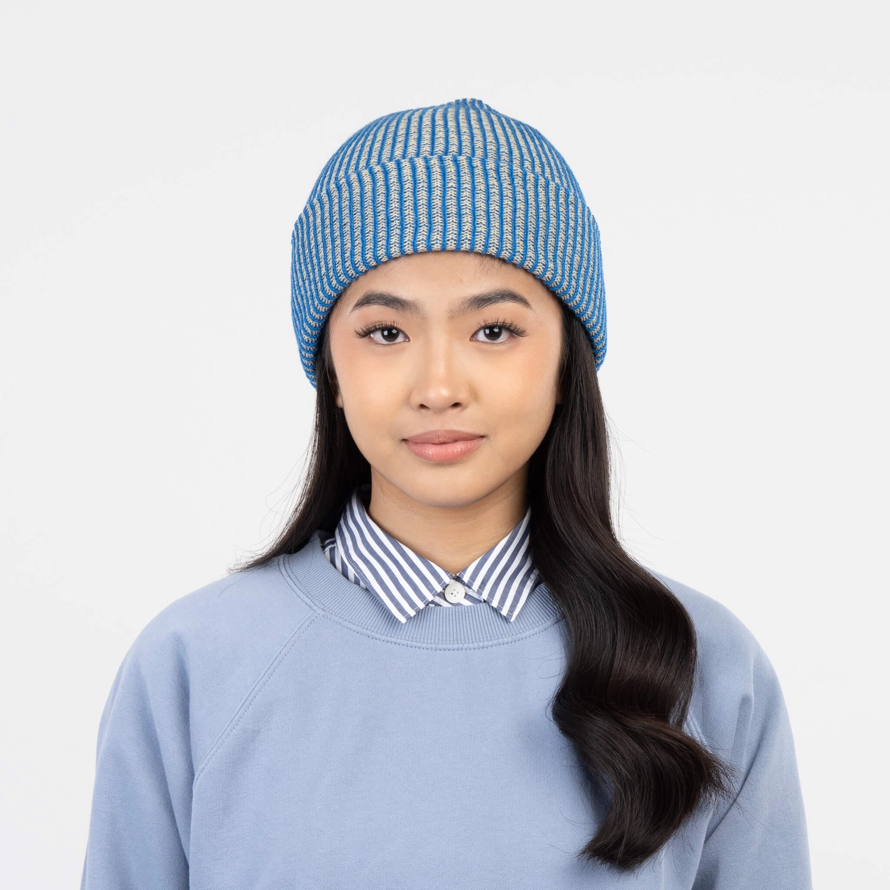 Verloop Simple Rib Knit Beanie - Cobalt Sand