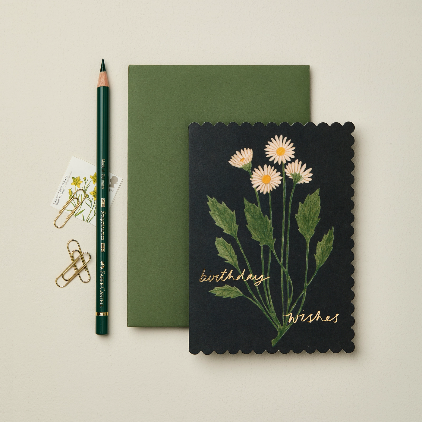 Botanical Daisy 'birthday Wishes' Card