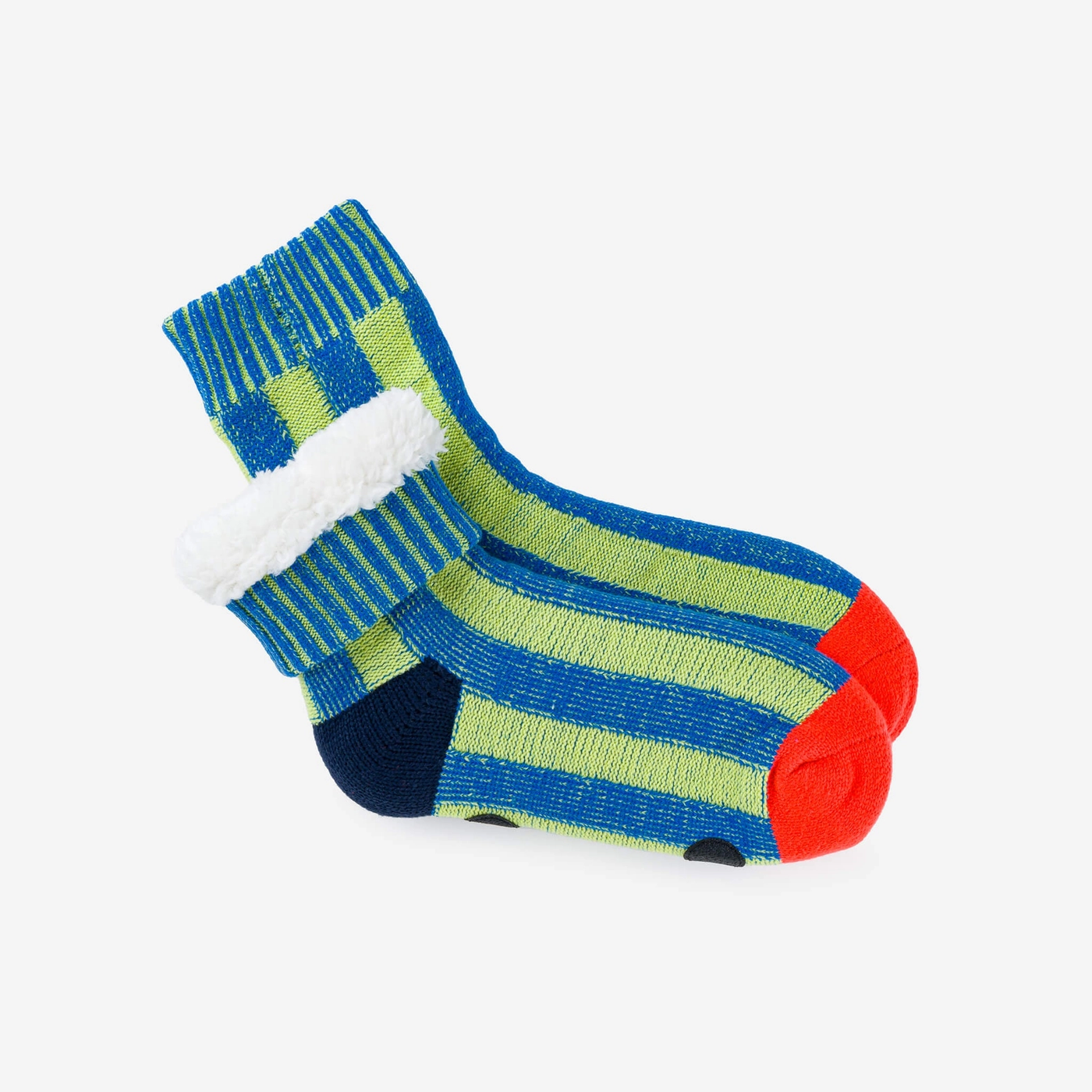 Lime Cobalt Stripe House Socks