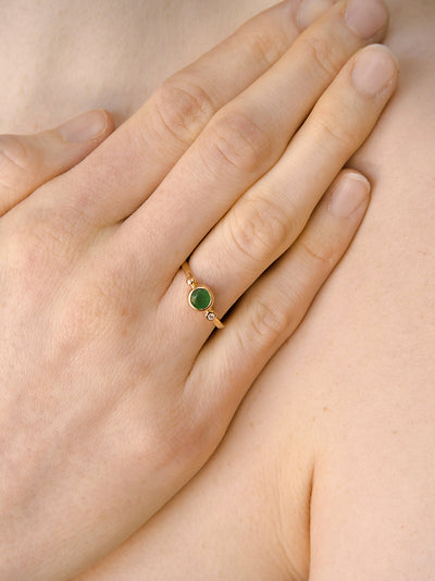 Dew Drop Emerald Bonheur Ring