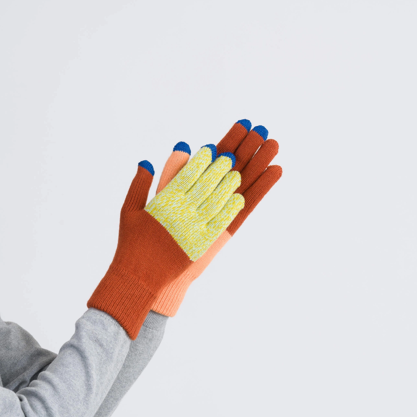 Pair and Spare Knit Touchscreen Gloves - Peach Rust