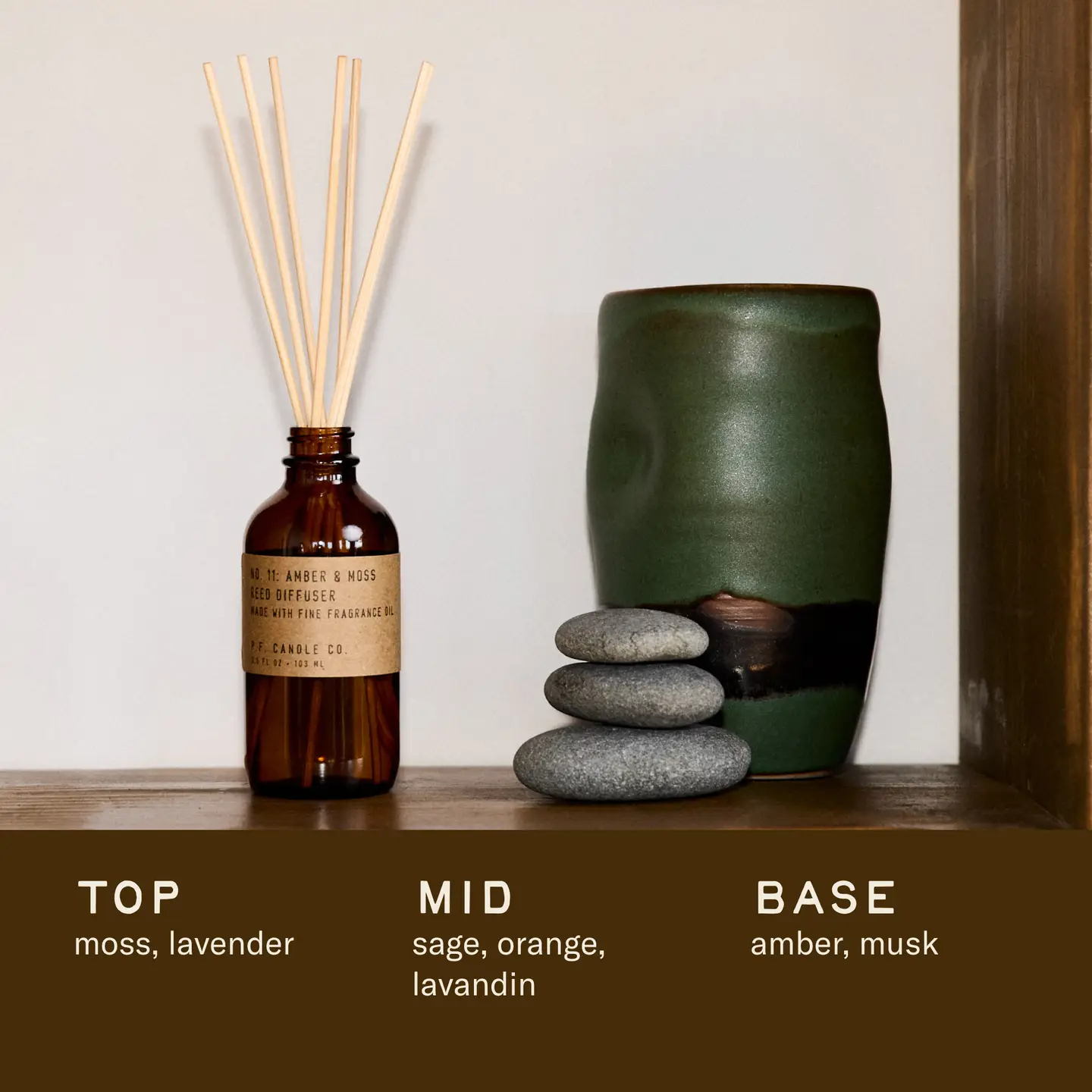 pf candle co teakwood and tobacco diffuser P.F. Co. Reed Lasts approximately 3 P.F. Candle Co. Amber &