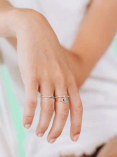 Classique Pavé Evil Eye Ring - Size 7