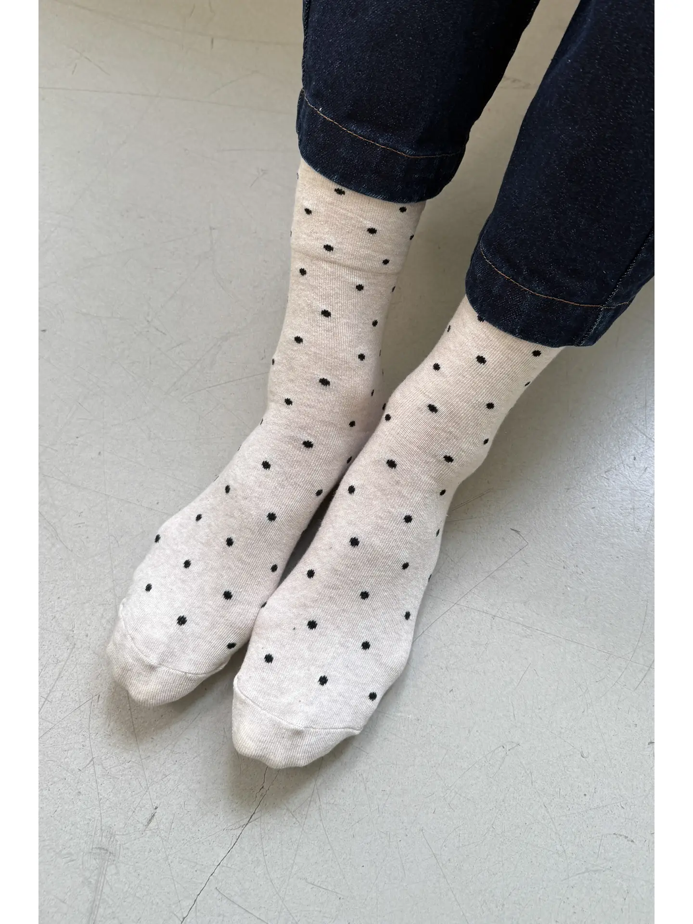 Sneaker Socks – Polka Dot - Oatmeal by Le Bon Shoppe