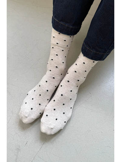 Sneaker Socks – Polka Dot - Oatmeal by Le Bon Shoppe