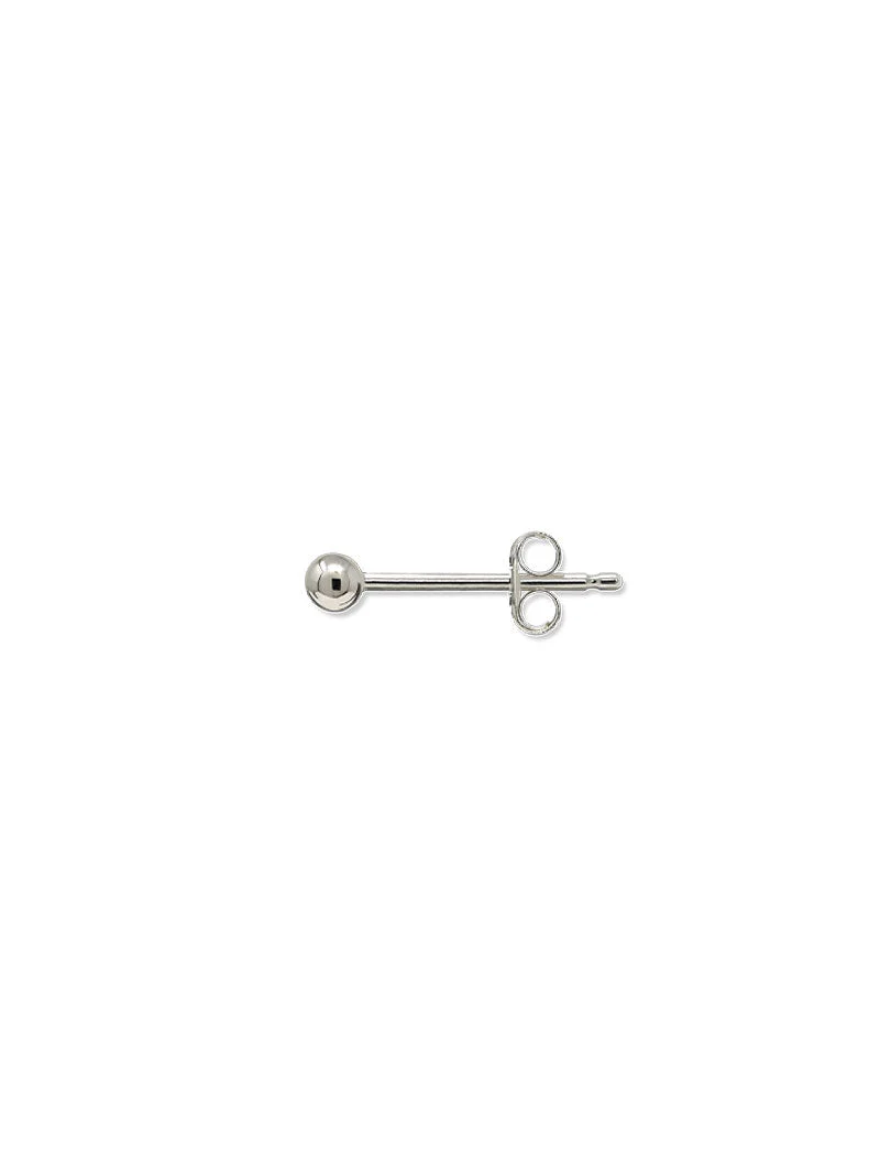 Mini 2mm Ball Stud - Single 14k White Gold Single Stud