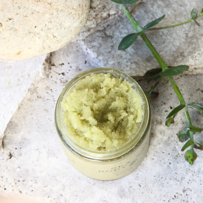 Sea Salt Body Scrub, Green Tea & Eucalyptus