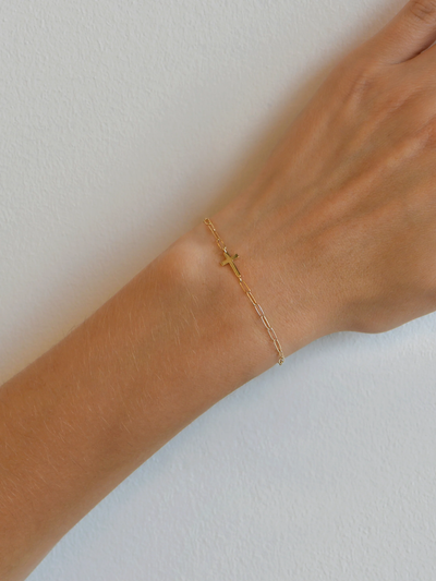Love Letter Cross Mini Paperclip Bracelet