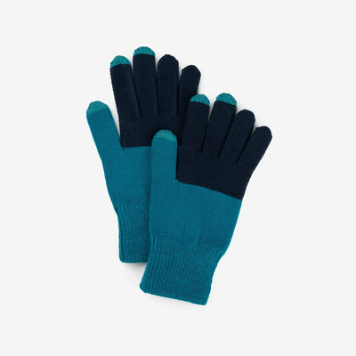 Verloop Colorblock Touchscreen Gloves - Navy Teal