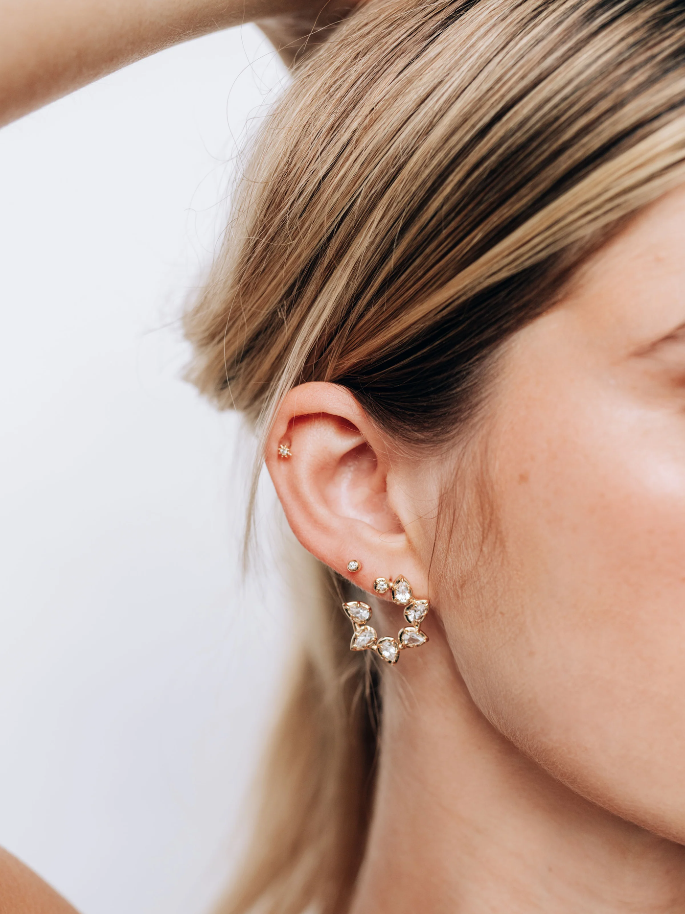 Cléo Round Single Stud - White Gold (Single)