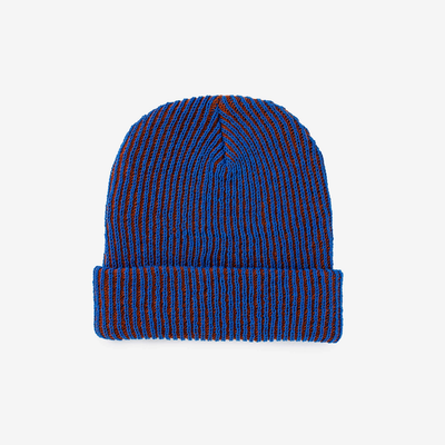 Verloop Simple Rib Knit Beanie - Cobalt Rust