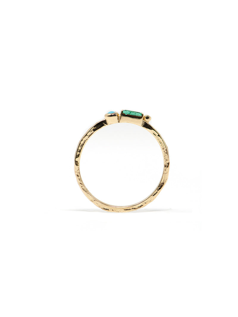 Cléo Turquoise Emerald Baguette Stackable Ring