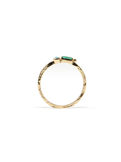 Cléo Turquoise Emerald Baguette Stackable Ring