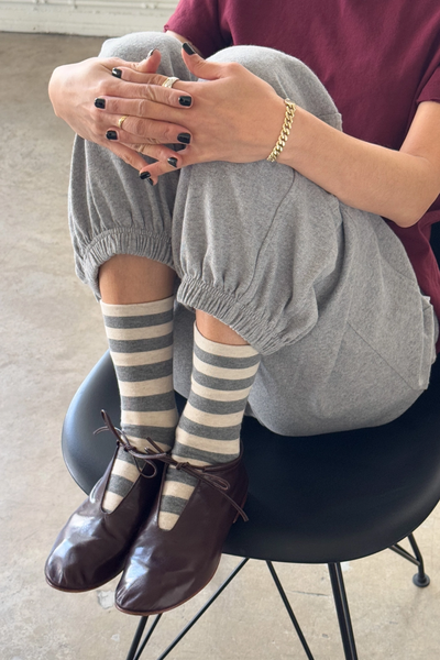 Wide Grey Stripe - Wally Socks