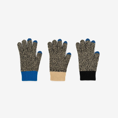 Pair and Spare Knit Touchscreen Gloves - Black Sand