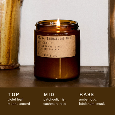P.F. Candle Co. Soy Candle – Sandalwood Rose