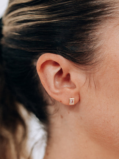 Cléo Carré Baguette Studs - Pair