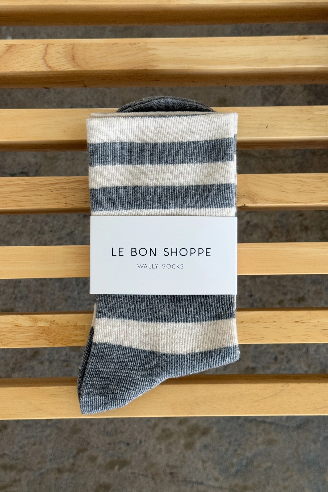 Wide Grey Stripe - Wally Socks