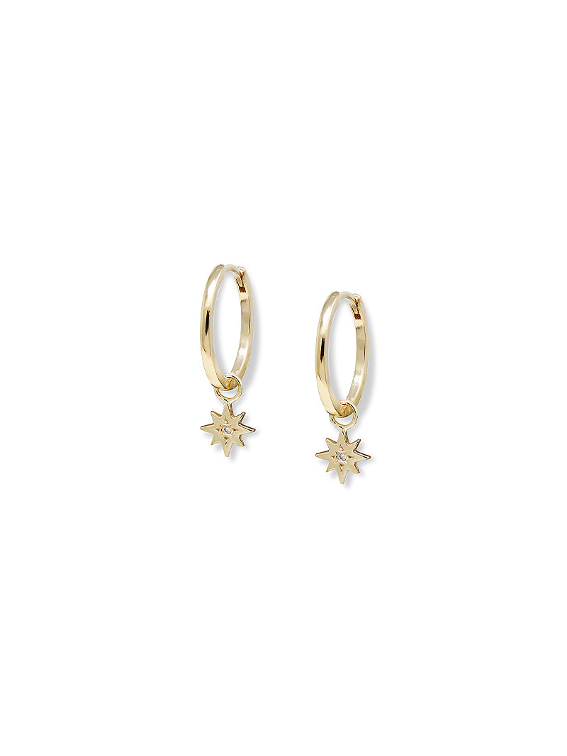 Icon Star Hoop Charm Earrings - Pair