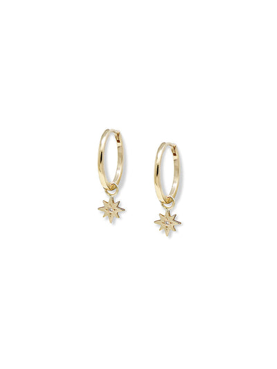 Icon Star Hoop Charm Earrings - Pair