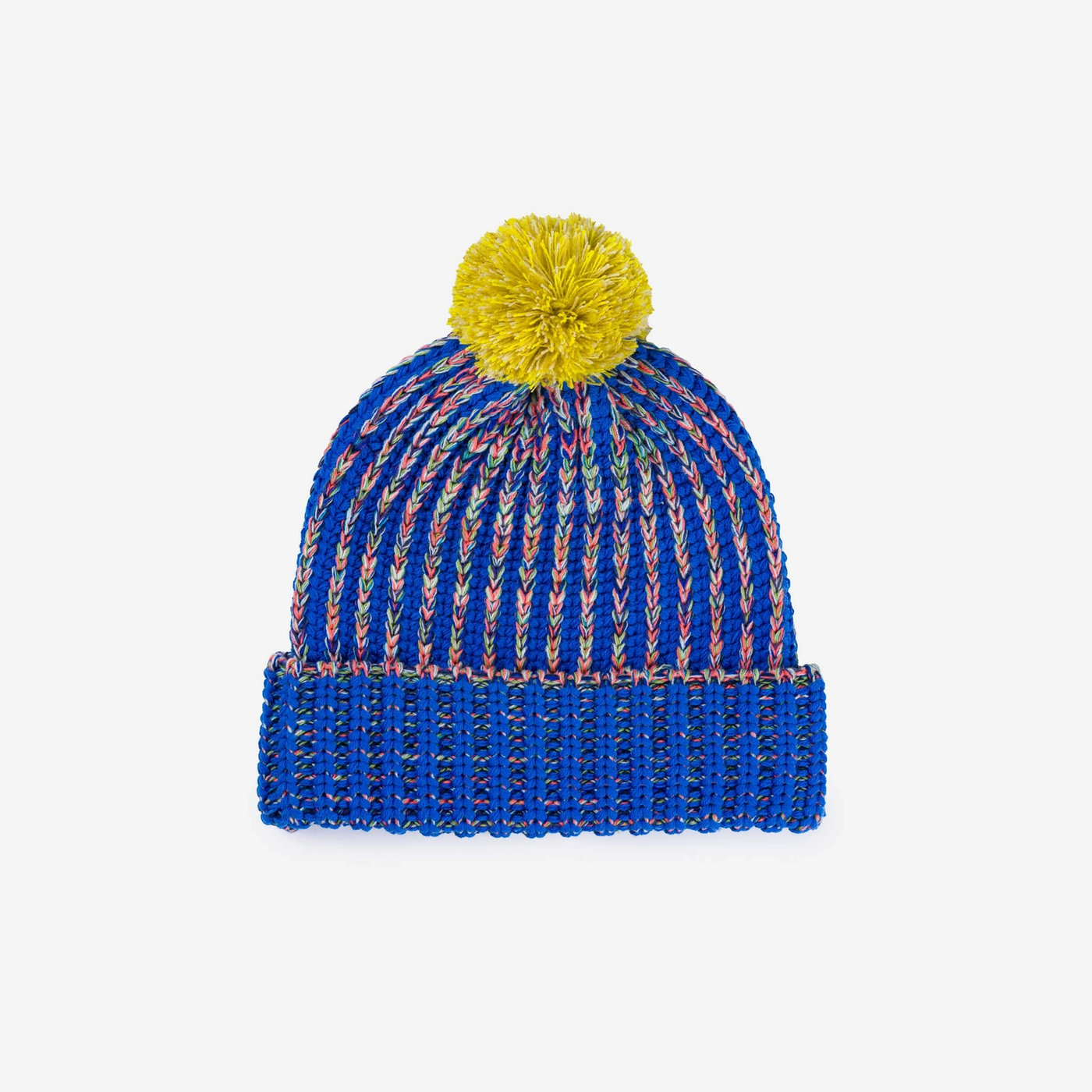 Super Mix Pom Beanie - Blue