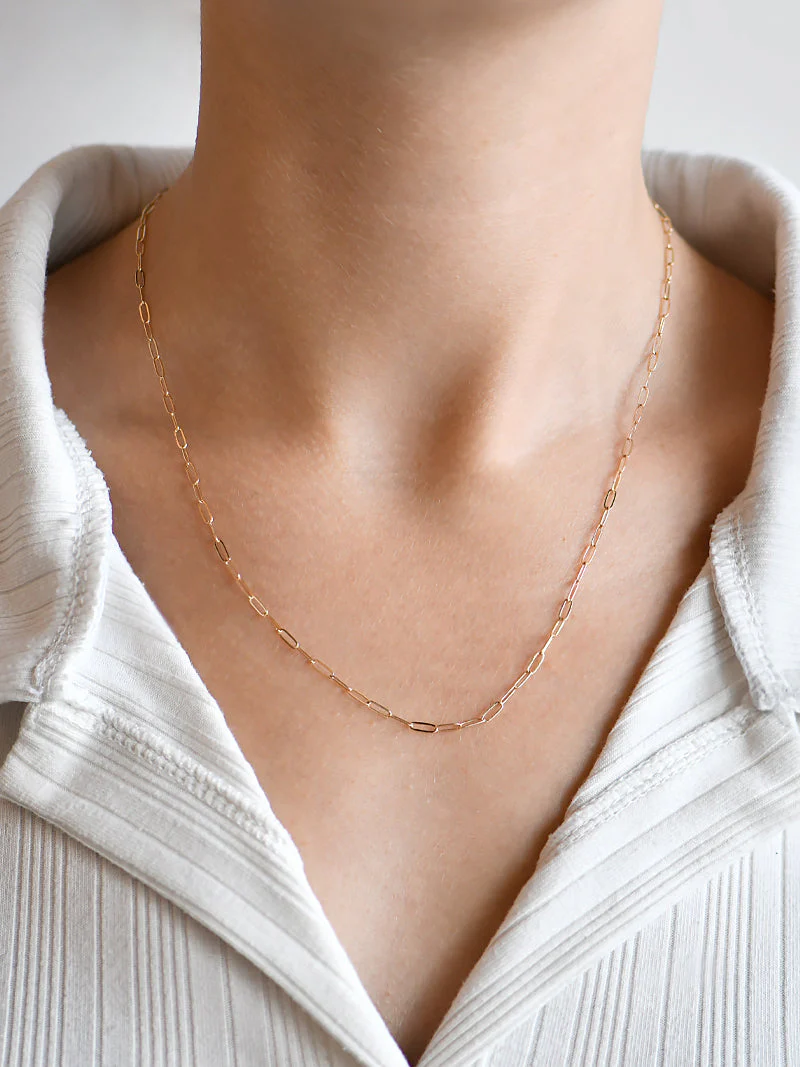 Gold Mini Paper Clip Chain