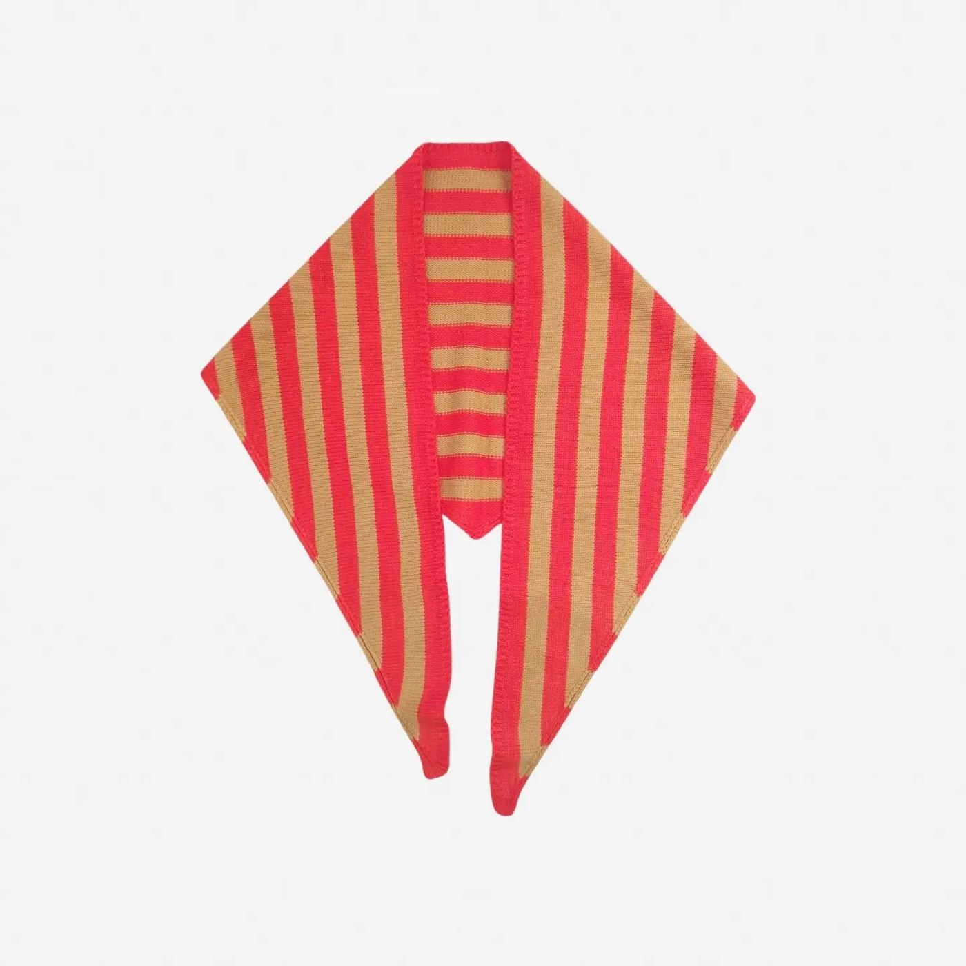 Simple Stripe Triangle Scarf - Camel Poppy