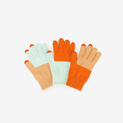 Pair and Spare Knit Touchscreen Gloves - Flame Jade