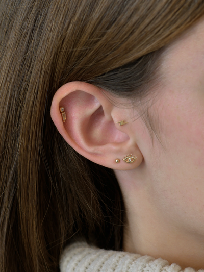 Mini 2mm Ball Stud - Single 14k White Gold Single Stud