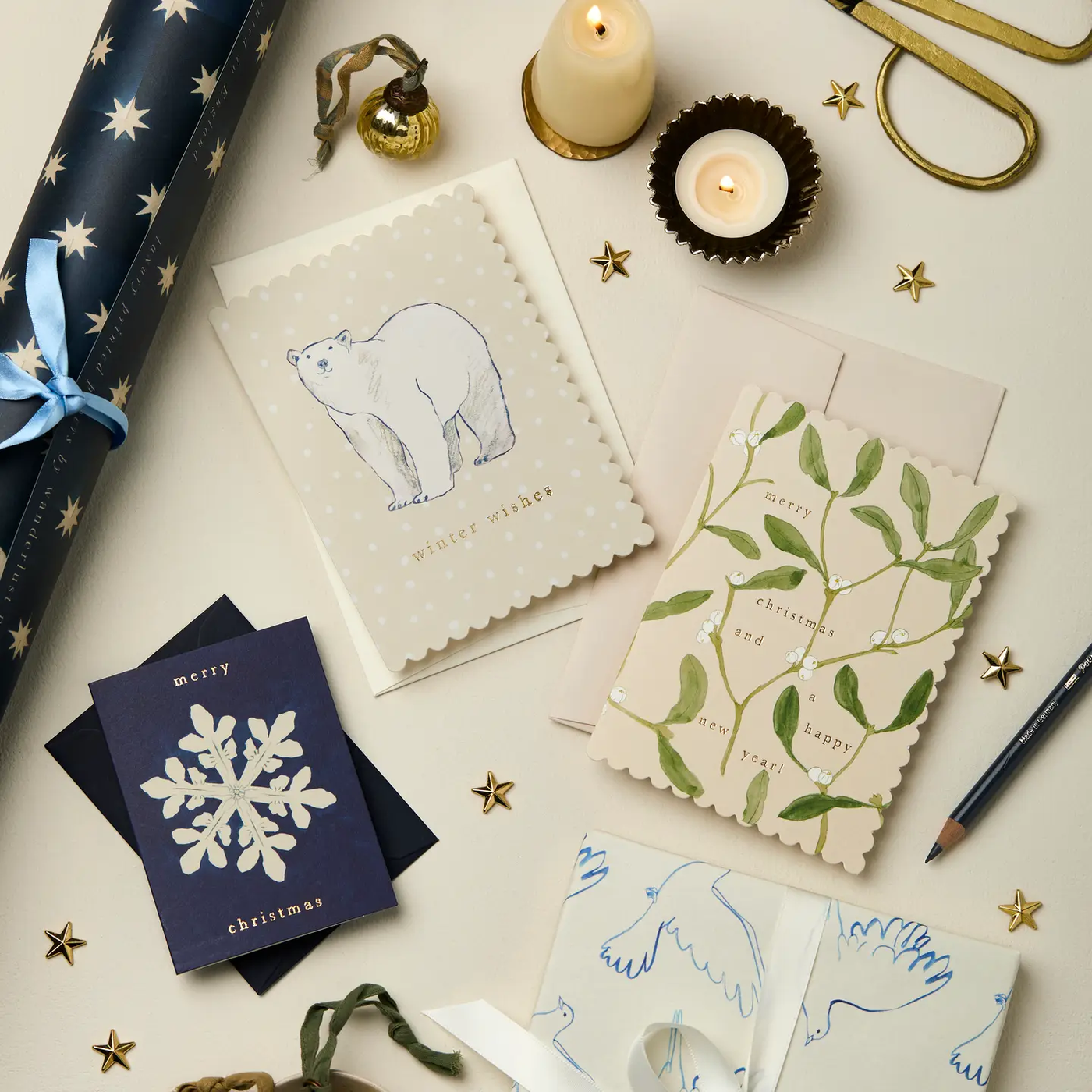 Snowflake 'merry christmas' Mini Card