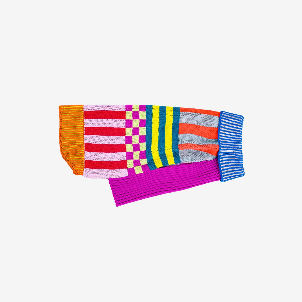 Pattern Patch Dog Sweater - Rainbow